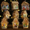 Boże Narodzenie LED Drewno Drewno Dekoracje choinki na domowe wakacje wiszące ozdoby Prezent Parging Party Decor1293p