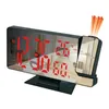 Skrivbordklockor LED Digital Alarm Clock Bedroom Electric With Projection FM Radio Time Projector Bedside 230928