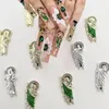 Nagelkonstdekorationer 10 st 3d nagel charms san judas lyx metall naglar konst charm guld pläterade strass kristall diy manikyr dekoration tillbehör 230927