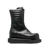 Thick Bottom Man Black Boots Zipper Men Motorcycle Boot Genuine Leather Male Long Boot