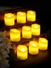 Candles 6Pcs Flameless Votive Electric Fake Candle Table Festival Halloween Christmas Decorations 230921