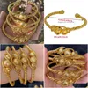 Bangle 4 pcs Bead étnica cor de ouro Dubai Bangles para mulheres 24k bola cobre s pulseira árabe meninas áfrica jóias gota entrega bracel dhm6w