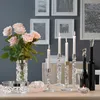 Candle Holders Crystal Glass European Household Luxury Candlelight Dinner High Leg Candlestick Ornaments Holder