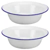 Conjuntos de vajilla 2 PCS Sopa Tazón de almacenamiento Esmalte Mezclando Old Fashioned Vintage Basin Masa Cocina