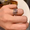 Bagues de cluster Q Silver Couleur Bague 5 5mm Lab Emerald Rose Jaune Zircon Pierre pour cadeau de mariage bijoux pour femmes
