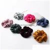 Hair Accessories Fashion Satin Women Girls Solid Color Elastic Bands Sweet Simple Colors Sports Dance Scrunchie Drop Delivery Product Dhkqo