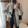 Wełniane mieszanki damskiej wełny wełniane wełny mieszane prosta podwójna kurtka kieszonkowa Blazer Autumn and Winter Woolen garnitury damski wełniany płaszcz 230927