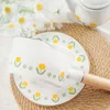 Pans Thickened Enamel Milk Pot With Leakproof Spout Little Yellow Flower Pattern For Baby Porridge Electric And Gas Stove