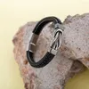 Charm Bracelets Male Wrist Chain Men Strap Magnetic Clasp Bangle Stainless Steel Closure Hand