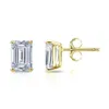 Hoge Kwaliteit Emerald Cut Wit CZ Dames Stud Oorbellen 1 Micron 14K Goud Vermeil 925 Sterling Zilveren Sieraden voor Gift3078