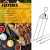 Outils 3 voies Grill brochettes crevettes pour griller des bâtons en acier inoxydable barre 3 broches brochette barbecue bâton Kebab