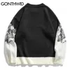 Herrtröjor Gonthwid Snow Mountain Sticked Jumper Sweaters Streetwear Mens Hip Hop Harajuku Pullover Knitwear Topps Fashion Stick Outwear Man 230927