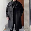 Męskie okopy płaszcze Brytyjczycy płaszcza długa szczupła linia dekoracja męska kurtka jesienna streetwear abrigo largo hombre