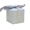 Opakowanie na prezenty 50pcs Opakowanie Opakowanie przyjęcie weselne Favors Candy Box z wstążkami Urodzinowe pamiątki Mariage Bags dla gości