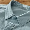 Chemises décontractées pour hommes Printemps Hommes Coton Cargo À Manches Longues Bouton Robe D'affaires Sociale Avec Poches Turn Down Col Mari Workwear