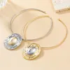 Choker Zvoijio Temperament Woman Oval Metal Geometric Necklace