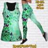 Kvinnors leggings ärmlösa yoga byxor Set mode casual sports tank top fjärilsdans tryckt sportkläder xs-8xl