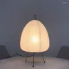 Masa lambaları Japon pirinç kağıt fener LED lamba yatak odası başucu masası ışık wabi sabi oturma odası için el yapımı çalışma ev dekor oku