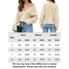 Suéteres para mujer Suéter para mujer Suéter con manga de murciélago Camisa camisola Top con cuello en V Básico Otoño Ajuste holgado Color sólido Estilo casual Traje diario