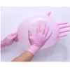 Disposable dingqing pink rubber latex gloves dental beauty catering oil-proof experimental food gloves acid and alkali resistant 2307m