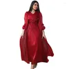 Etnisk kläder lyxklänning 2st Shiny Evening Party Cardigan Robe Muslim Islamic Kaftan Abaya Vestidos Eid Ramadan Dubai Gown Female