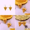 Boucles d'oreilles lustre pendantes, Mini Pizza à la mode, bijoux de fête pour filles, livraison directe Dhaxd