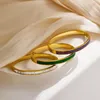 Bangle roestvrijstalen armbanden armbanden voor dames Vintage klassieke charme Kleurrijke zirkoon vriendschapsaccessoires