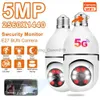 CCTV Lens 4x Dijital Zoom Kablosuz Cam 5G WiFi 5MP E27 Kapalı AI İnsan Tespit Tam Renk Gece Görme Ampul Gözetim Kamerası Akıllı Ev YQ230928