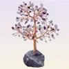 Sacches de bijoux Sacs Crystal Natural Crystal Tree Copper Fire enveloppé Spécimen minéral Reiki avec base de quartz pour richesse An3810699