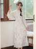 Casual Dresses Fashion Improved Qipao Chinese Style Dress Jacquard Cheongsam Elegant Long Vestidos Women Autumn Mandarin Collar