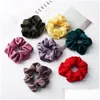 Hair Accessories Fashion Satin Women Girls Solid Color Elastic Bands Sweet Simple Colors Sports Dance Scrunchie Drop Delivery Product Dhkqo