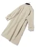 Kvinnor Trenchrockar EAM Women Khaki Big Size Asymmetrical Lapel Long Sleeve Loose Fit Windbreaker Fashion Spring Autumn 1K912 230927