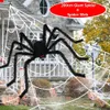 Autres fournitures de fête d'événement 150200cm noir effrayant géant araignée énorme toile Halloween décoration accessoires maison hantée vacances en plein air 230921
