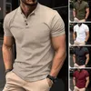 メンズTシャツvネックポロ男性用ソリッドカラー半袖クラシックメンズ2023サマーシャツ服