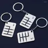 Keychains Fashion Alloy Creative Metal Keychain Square Gear Transmission Pendant Keyring Auto Remitting Partment Bag Car Key Holder Chain