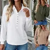 Dames Polos Dames Rapel T -shirt Top Fashion Breid Elegant Blouses Tops Casual Comfy Solid Color Spring Fall