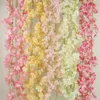 70 1 8m konstgjorda körsbärsblomningar hängande vinrankor Silkblommor Garland Fake Plants Leaf For Home Wedding Decor 100st DEC237B