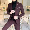 Męskie garnitury Plaid Formal for Men Notch Lapel Slim Fit Dress Wedding Groom Costum