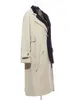 Womens Trench Coats EAM Women Khaki Big Size Asymmetrical Lapel Long Sleeve Loose Fit Windbreaker Fashion Spring Autumn 1K912 230927