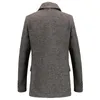 Men's Wool Blends Trench Coat 2023 Autumn Winter in Gray Casual Turn Down Collar Jacket Business Thicken Warm Outerwear Windbreaker 230927