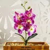 Décorations de Noël Real Touch Mini petite orchidée branche de fleur artificielle plantes en pot accessoires de mariage fête maison décor de Noël affichage de table
