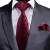 Носовые платки GUSLESON Design Silk Tie Solid Silver Black Neck Треугольный узор Клетчатый галстук и нагрудный платок Набор для свадьбы