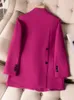 Misto lana da donna Arrivo Autunno Inverno Donna Blazer da donna Rosa Nero Caffè Cappotto da giacca casual solido a maniche lunghe femminile 230927