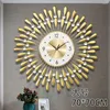 Orologi da parete Orologio da soggiorno di lusso Decorazione Regalo Rotondo Pezzi per la casa Quarzo Lancette eleganti Numero Oro Saat Decor