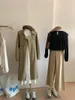 Trenchs pour femmes Manteaux de haute couture européenne à manches longues Maxi Pardessus Plus Taille Femme Coupe-vent