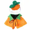 Cat Costumes Adjustable Halloween Pet Pumpkin Cloak Plush Soft Double-sided Orange Dog Cape Festival