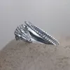 Bagues de cluster Mayones S925 Bague en argent Vintage Ouverture réglable Crocodile Bijoux pour hommes et femmes