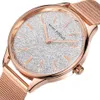 Luxo mini foco marca brilhante dial relógio feminino japão movimento de quartzo banda malha aço inoxidável 0044l senhoras relógios usar resistan220d