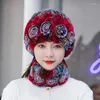 Chapeaux Foulards Gants Ensembles Femmes Hiver Bonnet Tricoté Chapeau Véritable Fourrure Et Écharpe Ensemble Naturel Skullies Bonnets Femme Femme Casquette Élastique Rex