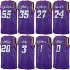 Maillots de basket-ball sérigraphiés DeAndre Ayton 22 Jusuf Nurkic 27 Kevin Durant 35 TJ Warren 21 Darius Bazley 55 Bradley Beal 3 Devin Booker 1 gagné hommes enfants femmes